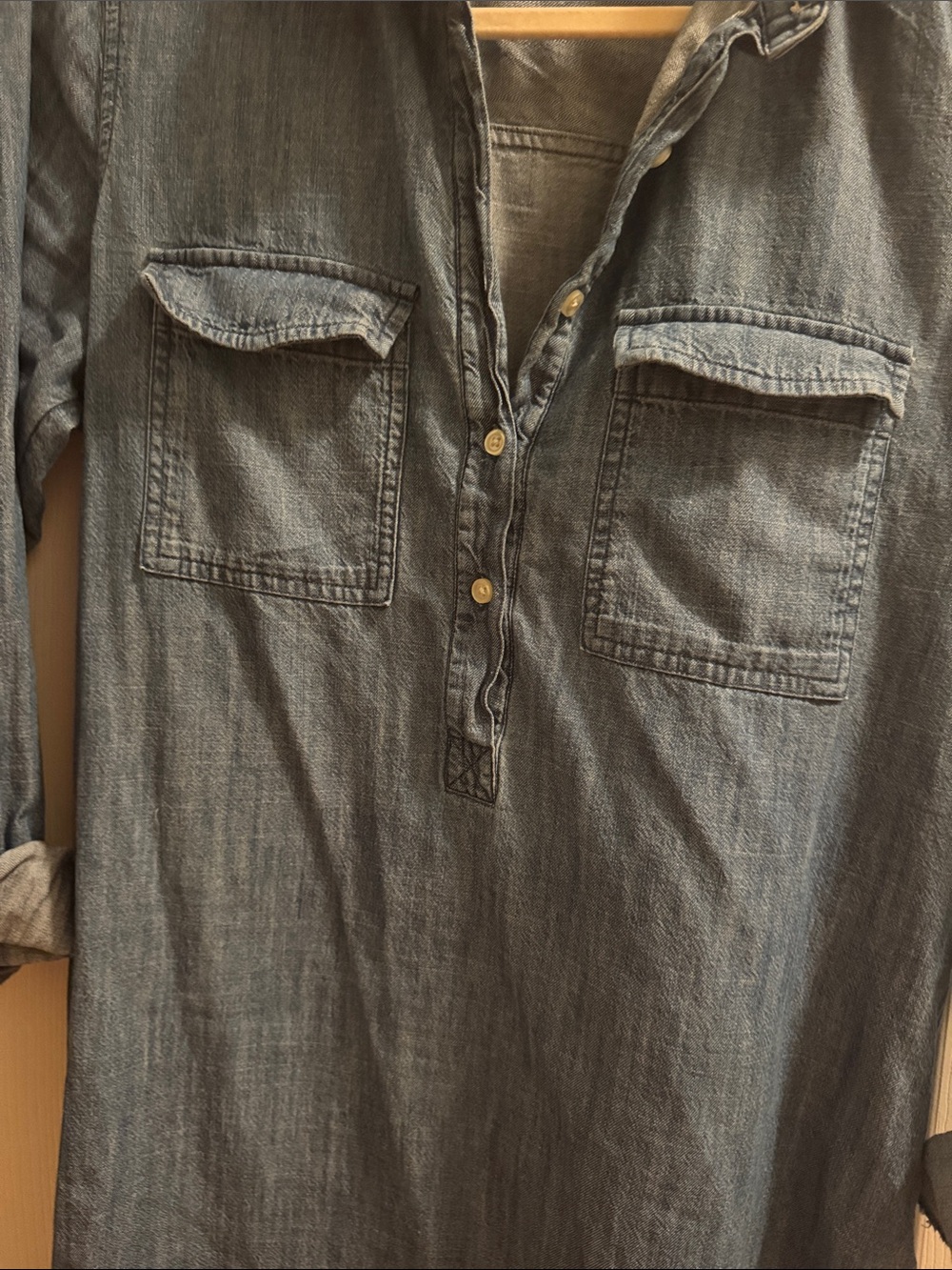 Old Navy Indigo Chambray Shirt Dress - Picture 3 of 3